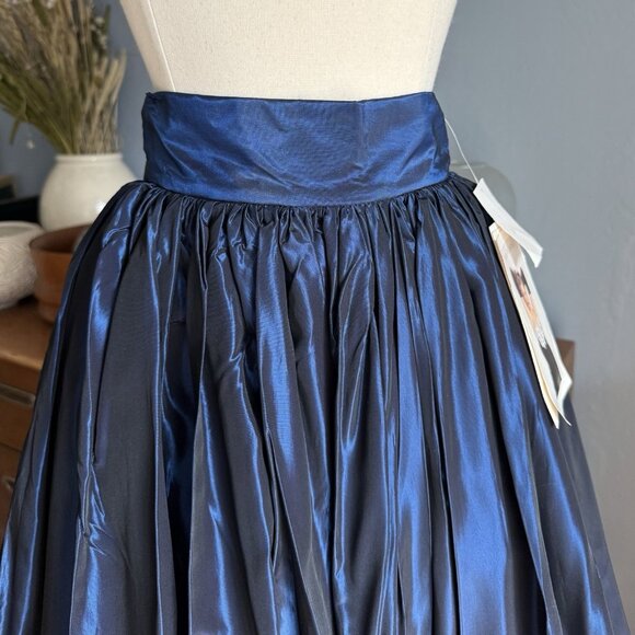 Vtg Jessica McClintock Gunne Sax Blue Taffeta Formal Maxi Skirt - Picture 7 of 11